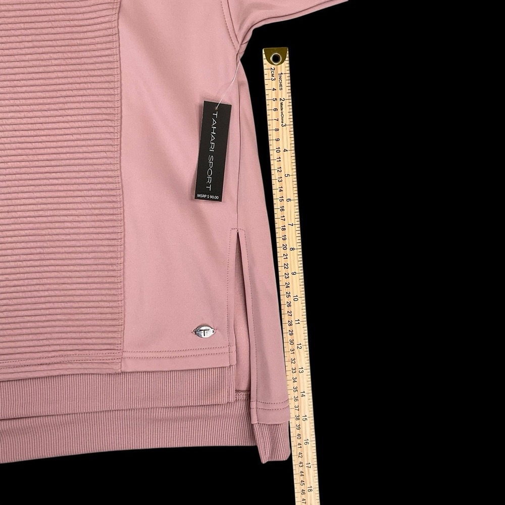 Tahari Sport Sweatshirt Women 3X Pink Long Sleeve Athleisure Side Slits NWT - Picture 15 of 16